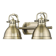 Golden 3602-BA2 AB-AB - Yep by Golden Lighting Duncan 2-light Vanity in Aged Brass